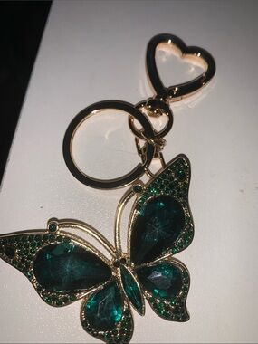 Crystal Butterfly purse/bag charm Keychain